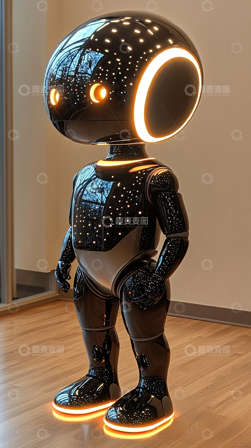 高清大图下载【趣麦麦图】黑色机器人