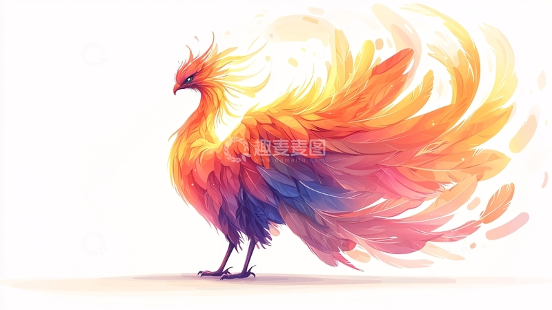 高清大图下载【趣麦麦图】火焰般的凤凰神鸟