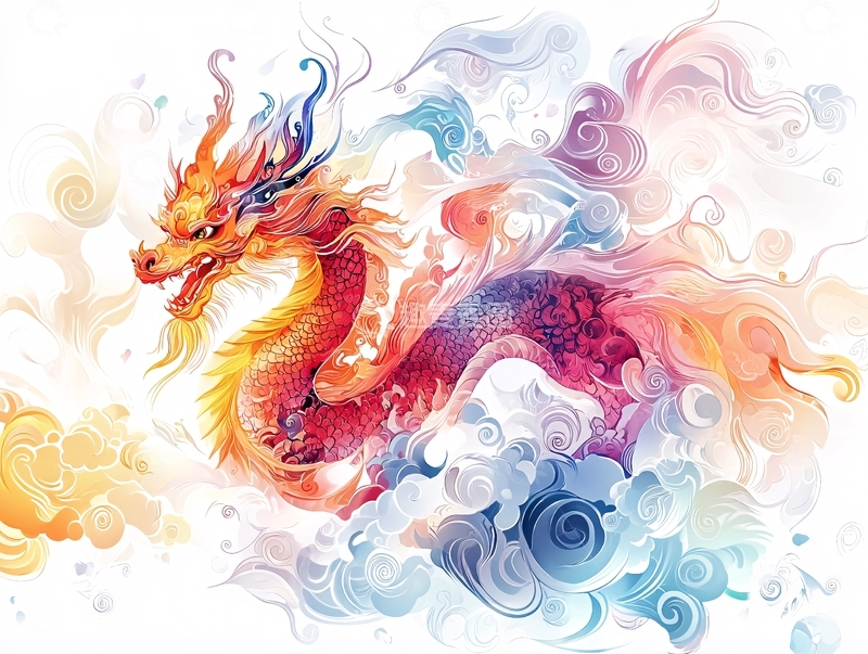 高清大图下载【趣麦麦图】彩色祥龙