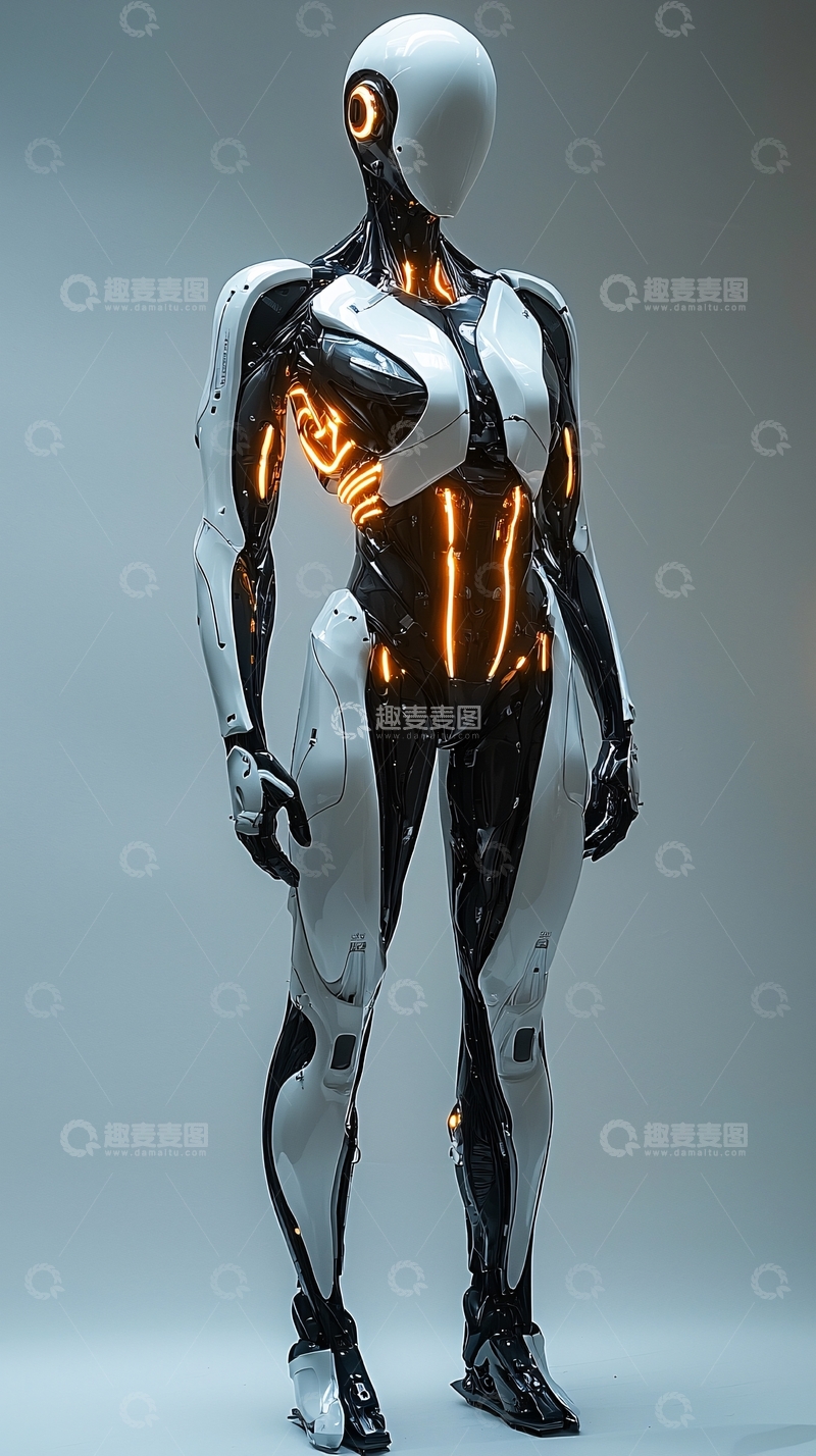 高清大图下载【趣麦麦图】未来感机器人女性