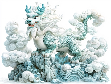 冰晶白龙雕塑