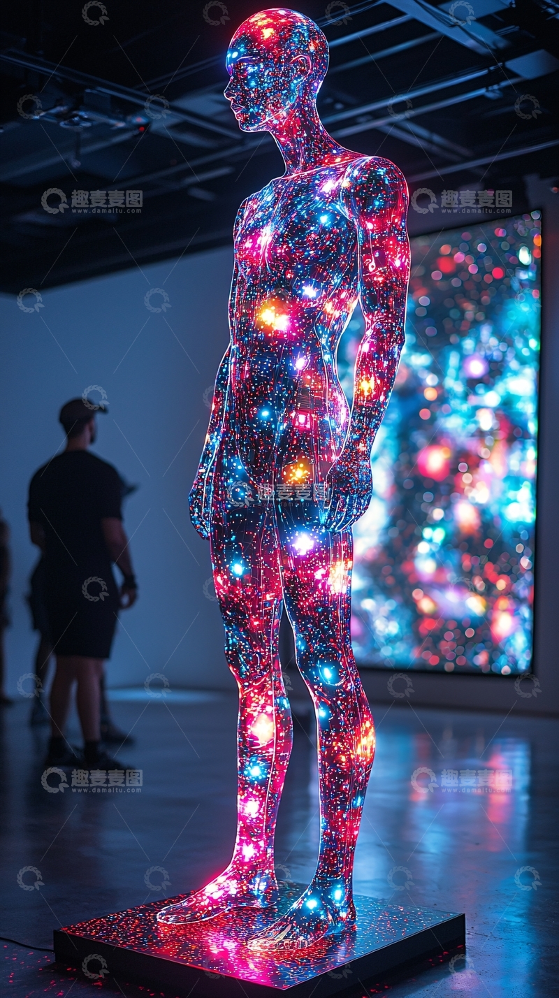 高清大图下载【趣麦麦图】透明人体艺术装置