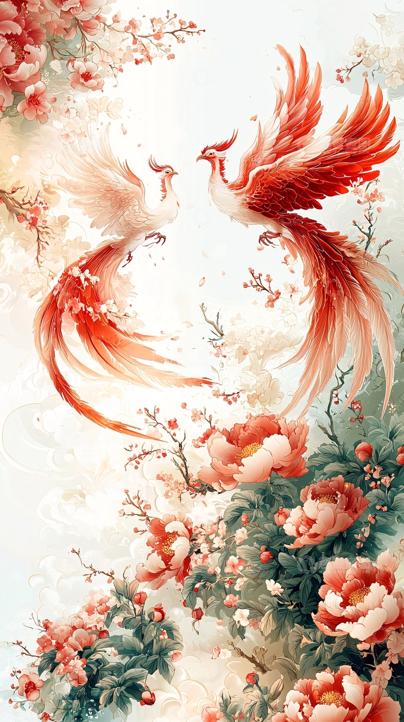 高清大图下载【趣麦麦图】双凤呈祥