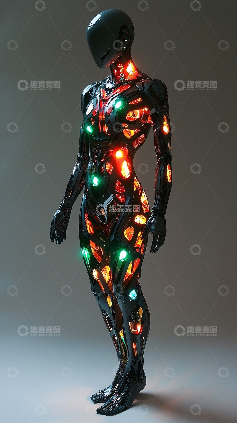 高清大图下载【趣麦麦图】未来感机械女性