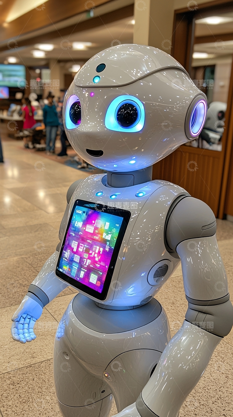 高清大图下载【趣麦麦图】白色可爱机器人