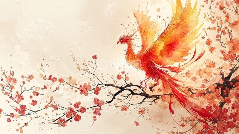 高清大图下载【趣麦麦图】水墨画凤凰