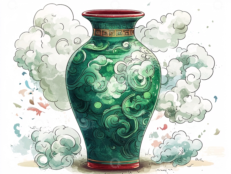 高清大图下载【趣麦麦图】青花瓷古董花瓶