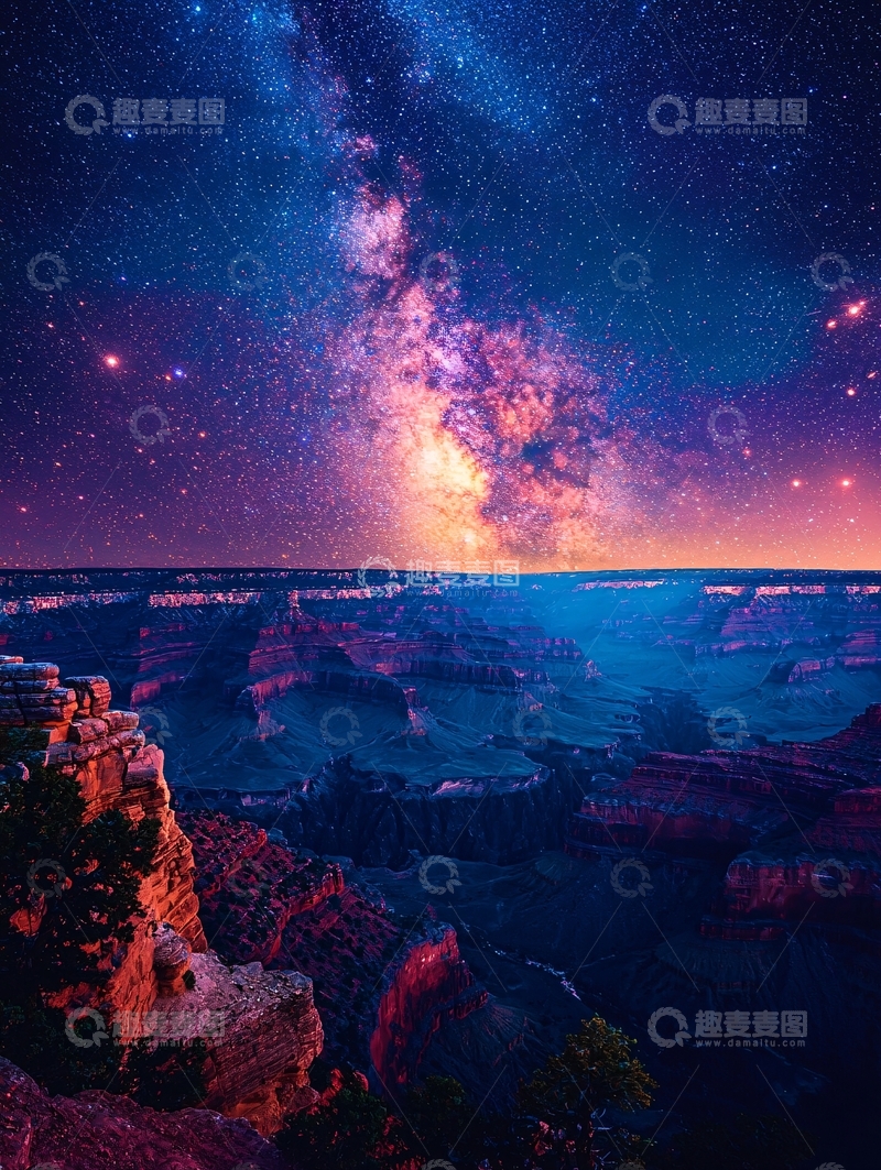 高清大图下载【趣麦麦图】璀璨星空下的峡谷