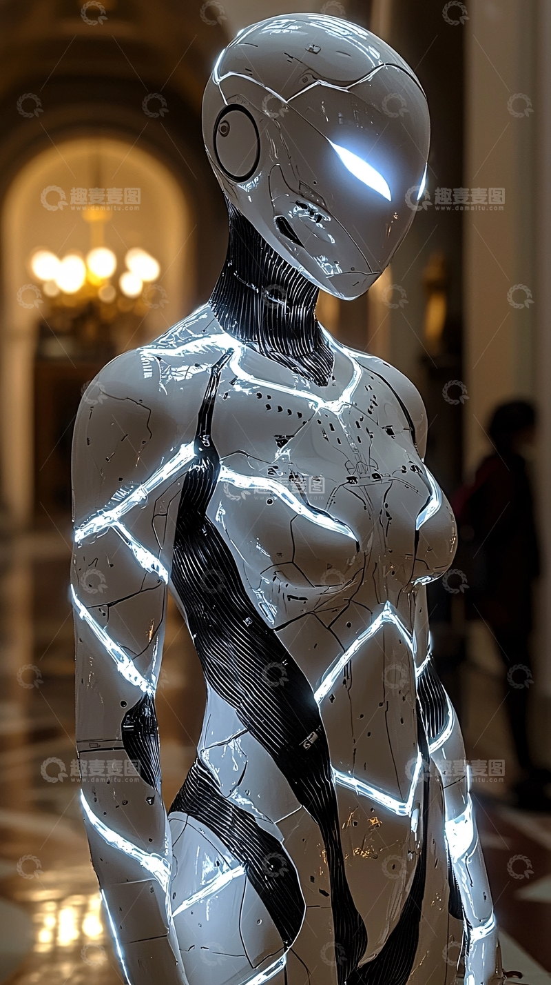 高清大图下载【趣麦麦图】未来感女性机器人