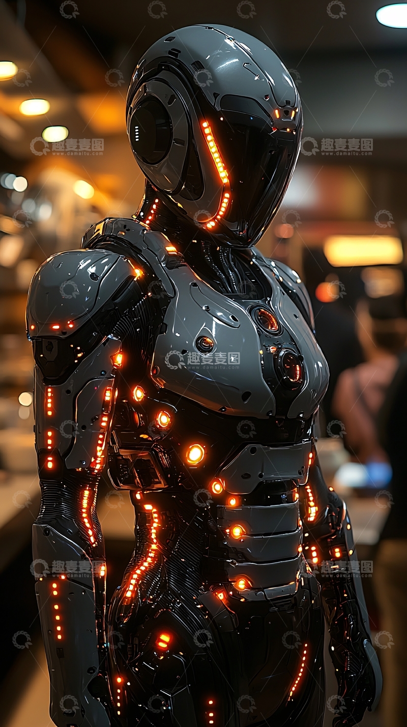 高清大图下载【趣麦麦图】未来科技女机器人