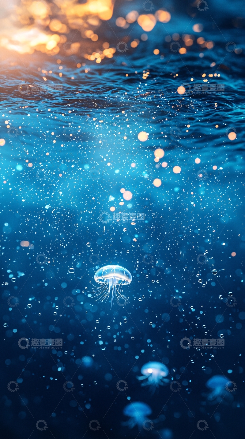 高清大图下载【趣麦麦图】水下梦幻水母