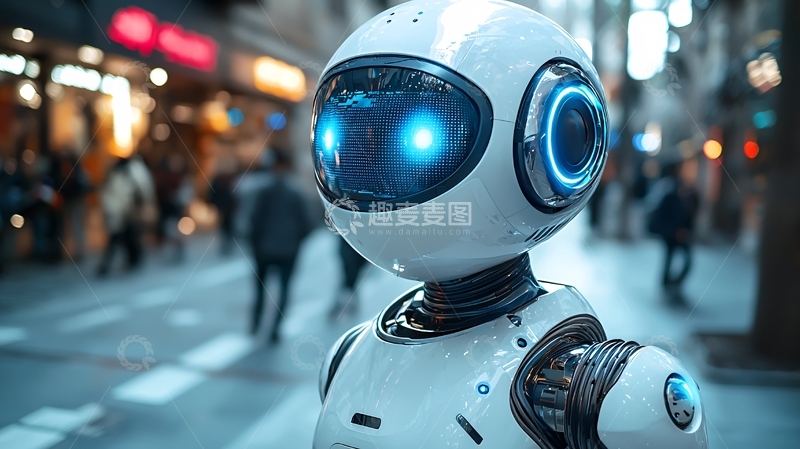 高清大图下载【趣麦麦图】未来都市机器人
