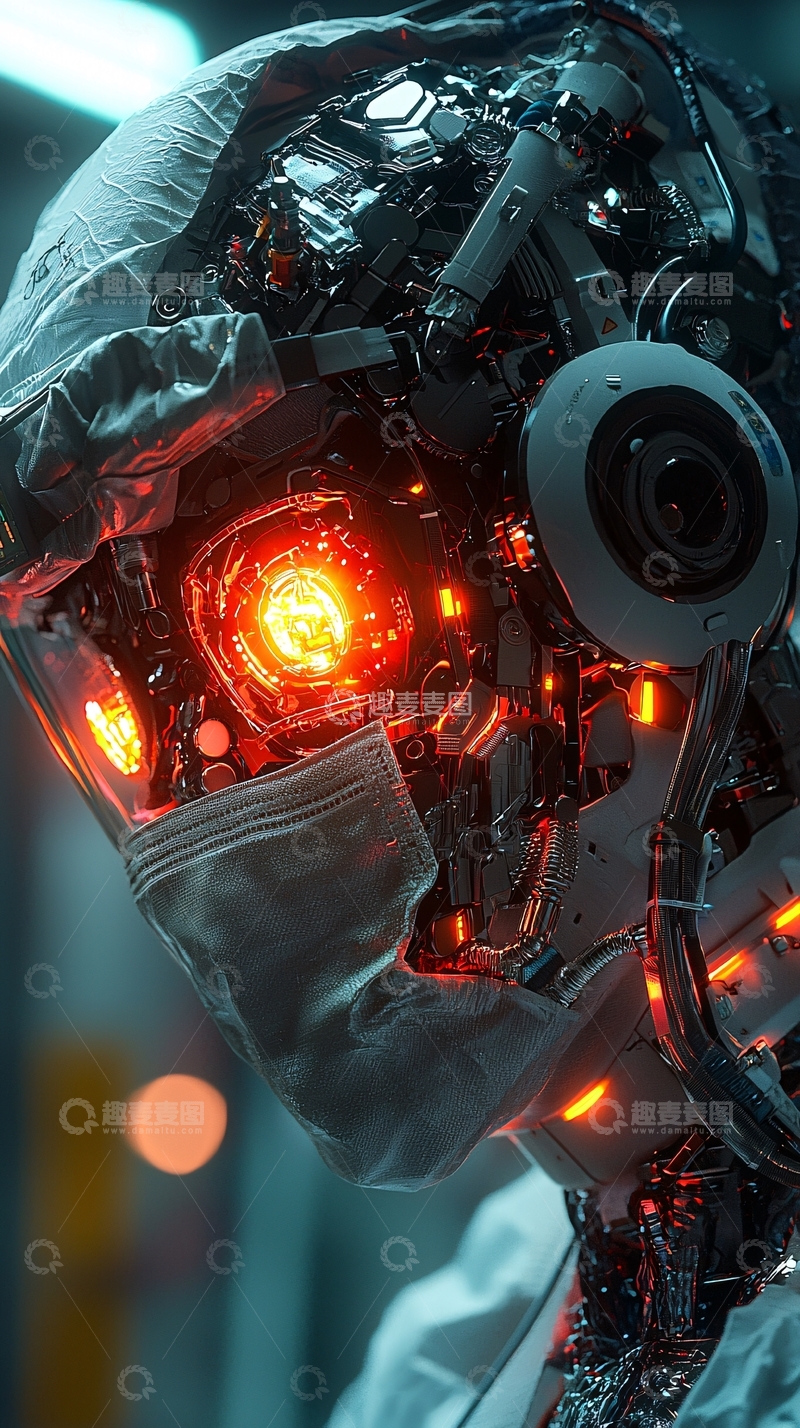高清大图下载【趣麦麦图】未来科技感机器人