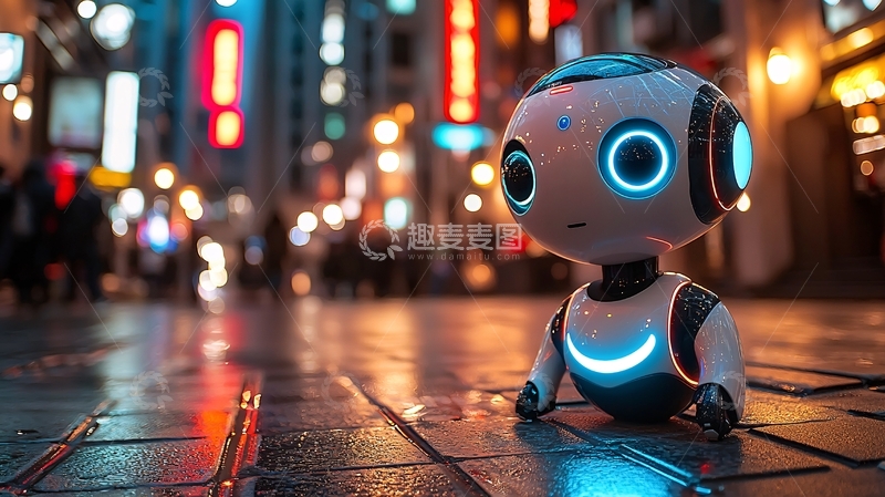 高清大图下载【趣麦麦图】未来都市小机器人