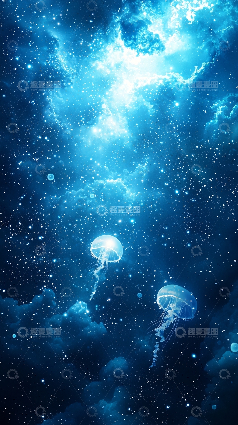 高清大图下载【趣麦麦图】深海宇宙水母