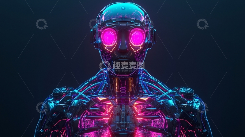 高清大图下载【趣麦麦图】未来感机器人