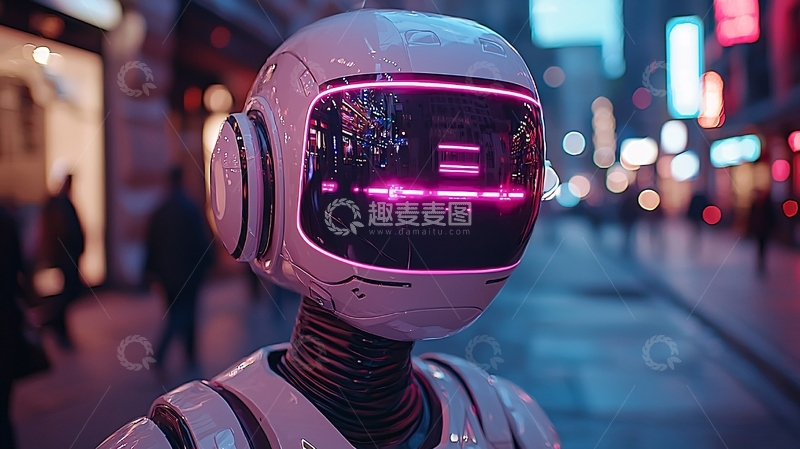 高清大图下载【趣麦麦图】未来都市机器人