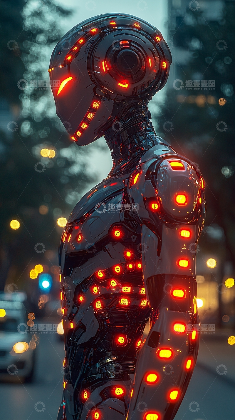 高清大图下载【趣麦麦图】未来都市机器人