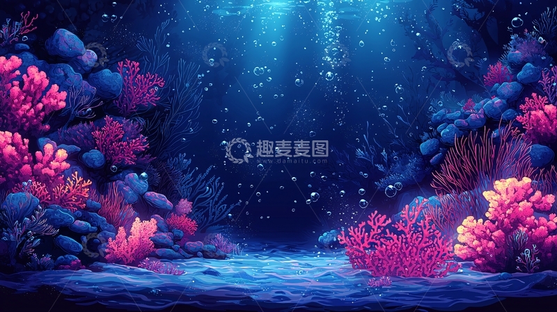 高清大图下载【趣麦麦图】深海珊瑚礁