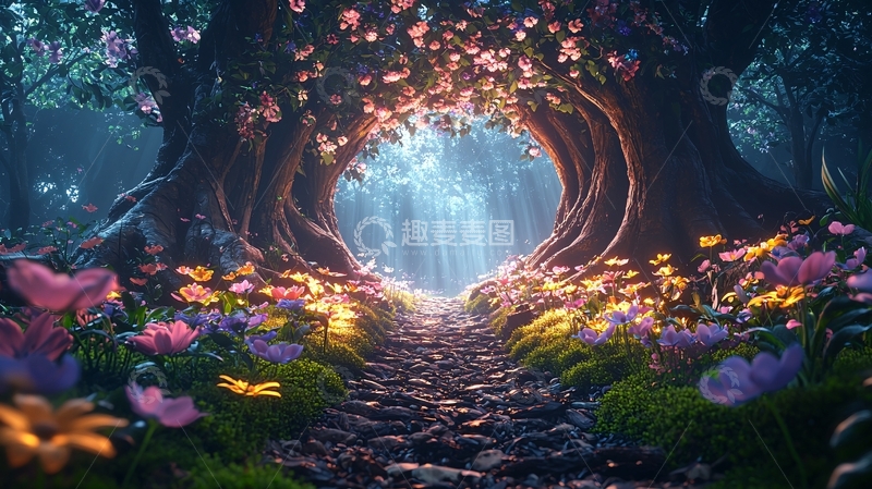 高清大图下载【趣麦麦图】梦幻森林小路55