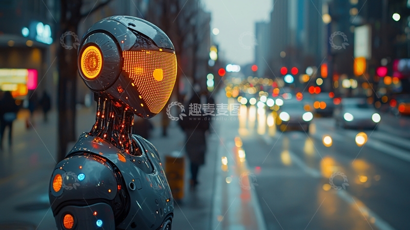 高清大图下载【趣麦麦图】未来都市机器人
