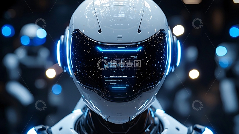 高清大图下载【趣麦麦图】未来科技感机器人头盔