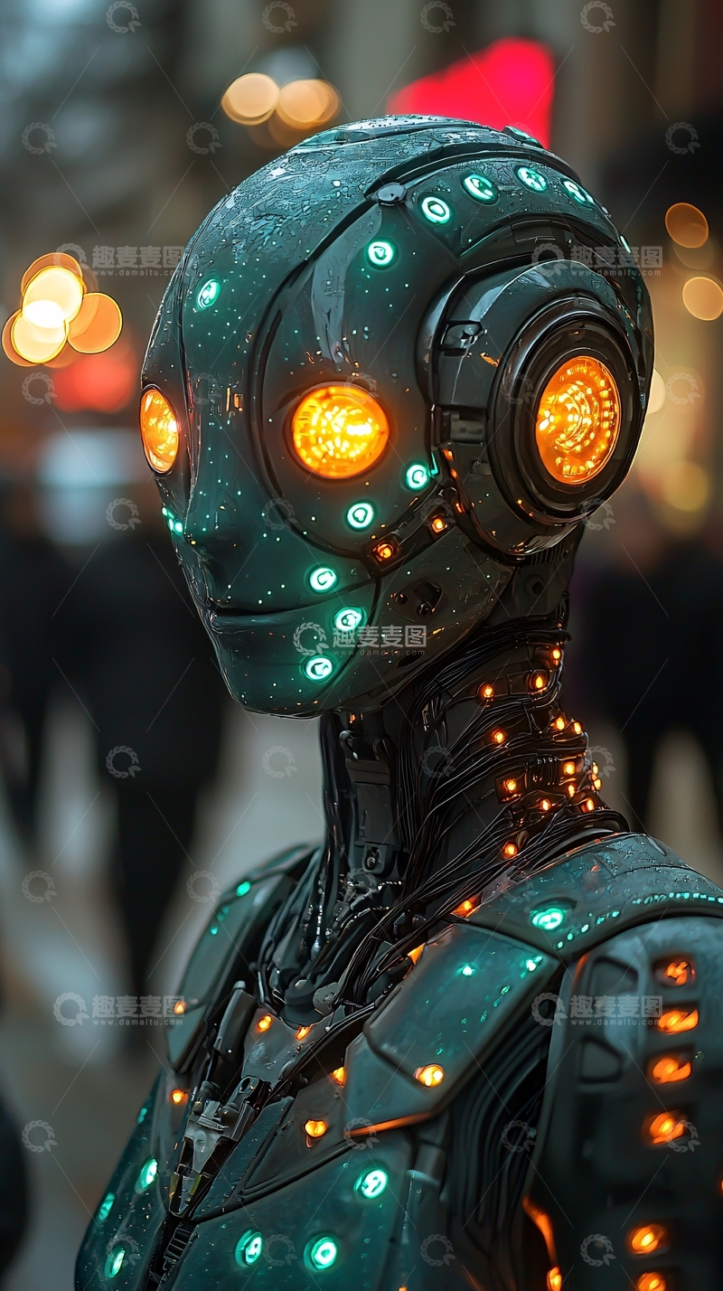 高清大图下载【趣麦麦图】未来都市机器人