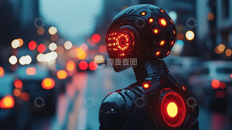 高清大图下载【趣麦麦图】未来都市机器人