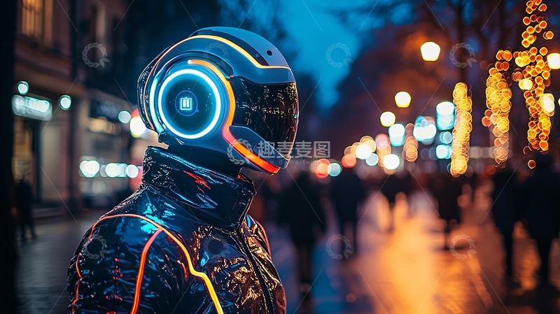 高清大图下载【趣麦麦图】未来科技感摩托车头盔