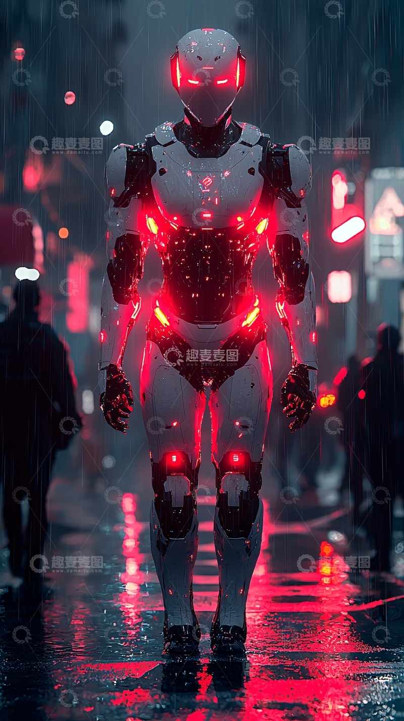 高清大图下载【趣麦麦图】未来都市机器人