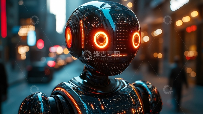 高清大图下载【趣麦麦图】未来都市机器人