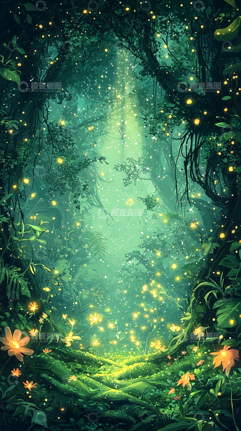 高清大图下载【趣麦麦图】萤火虫森林20
