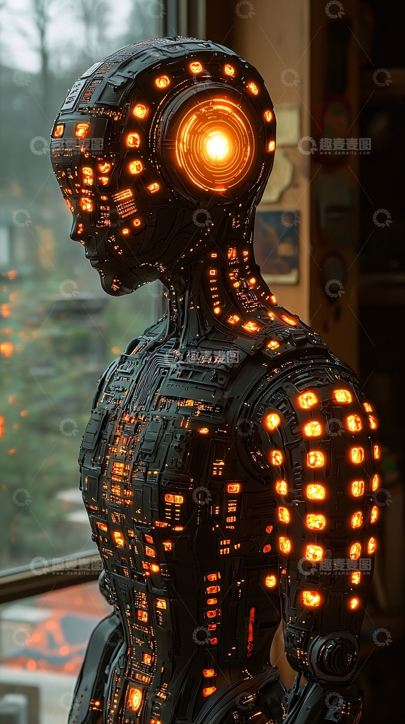 高清大图下载【趣麦麦图】未来感机器人
