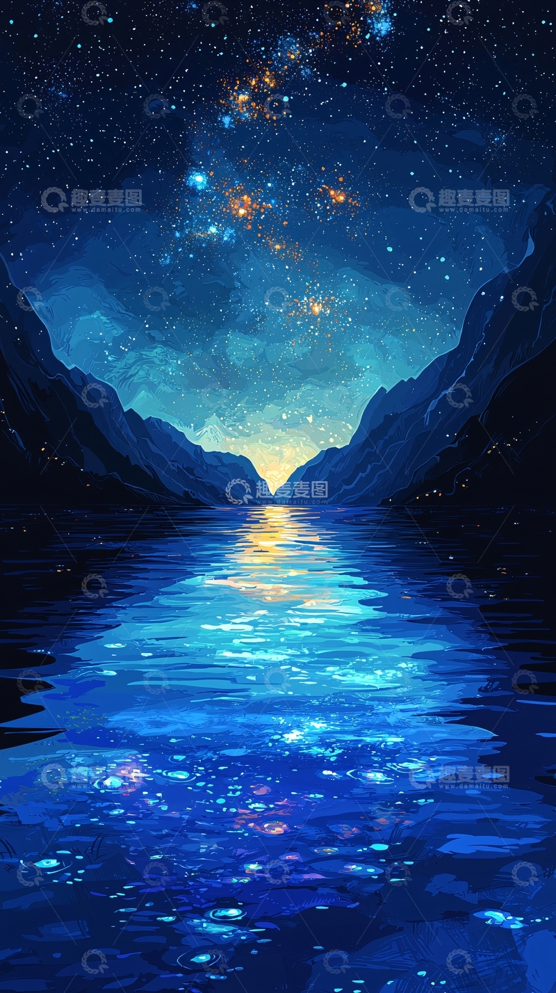 高清大图下载【趣麦麦图】星空倒影