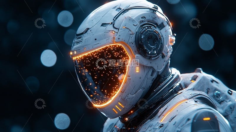 高清大图下载【趣麦麦图】未来科技感宇航员头盔