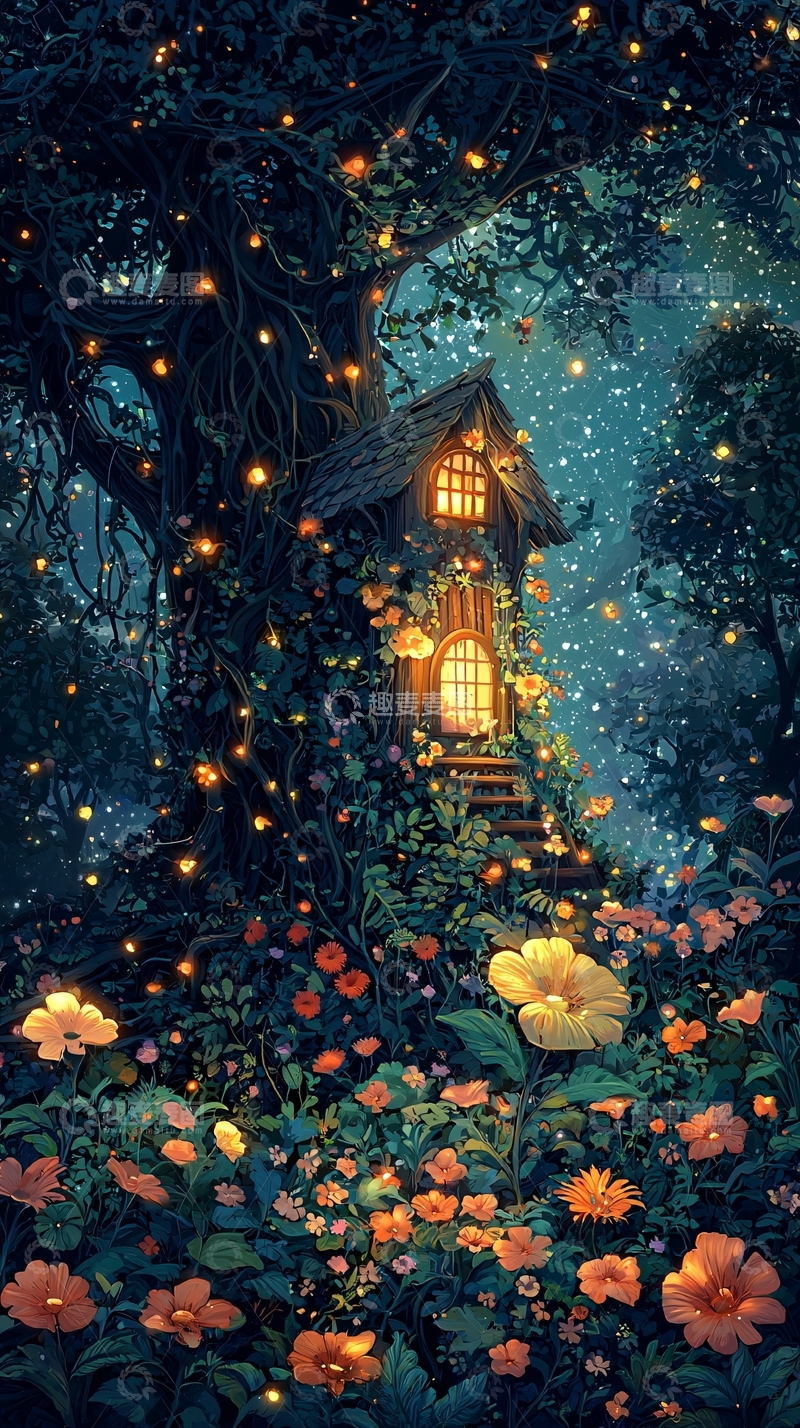 高清大图下载【趣麦麦图】梦幻森林小屋