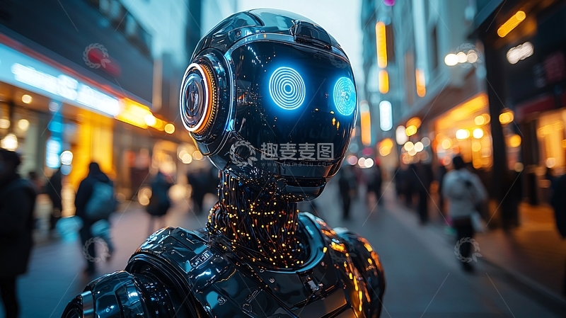 高清大图下载【趣麦麦图】未来都市机器人