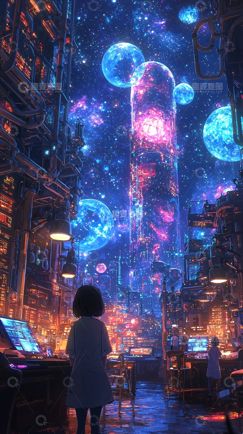 高清大图下载【趣麦麦图】宇宙都市