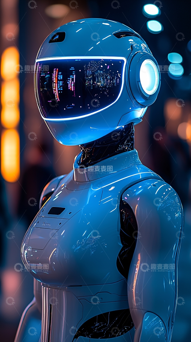 高清大图下载【趣麦麦图】未来科技感机器人