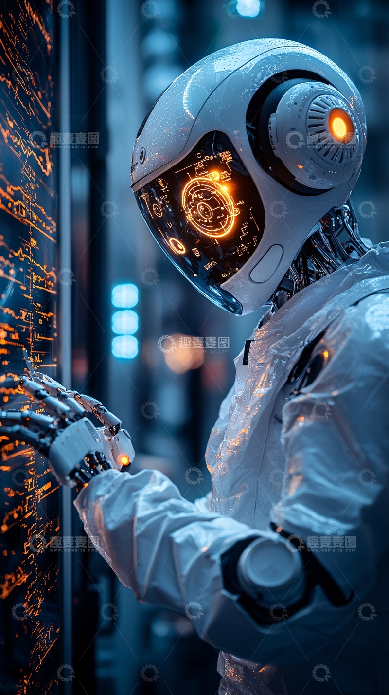 高清大图下载【趣麦麦图】未来科技感机器人