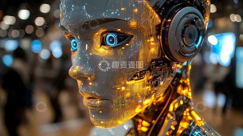 高清大图下载【趣麦麦图】未来感机器人女性