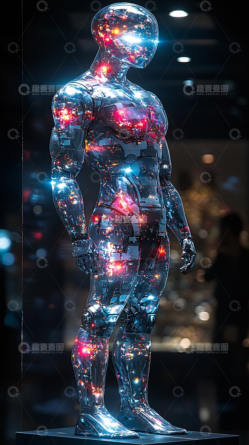 高清大图下载【趣麦麦图】透明机器人
