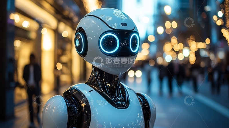 高清大图下载【趣麦麦图】未来都市机器人