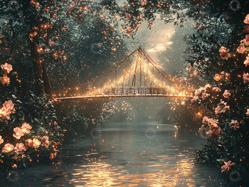 高清大图下载【趣麦麦图】浪漫灯光桥