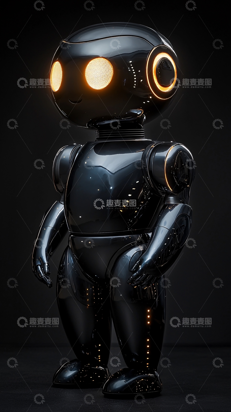 高清大图下载【趣麦麦图】黑色机器人