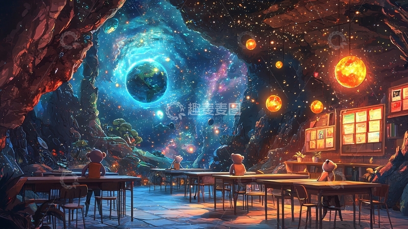 高清大图下载【趣麦麦图】宇宙洞穴课堂