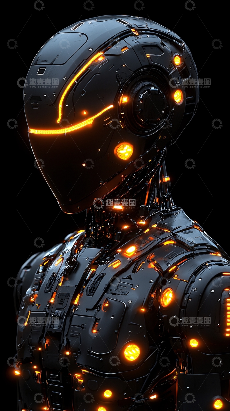 高清大图下载【趣麦麦图】黑科技未来感机器人