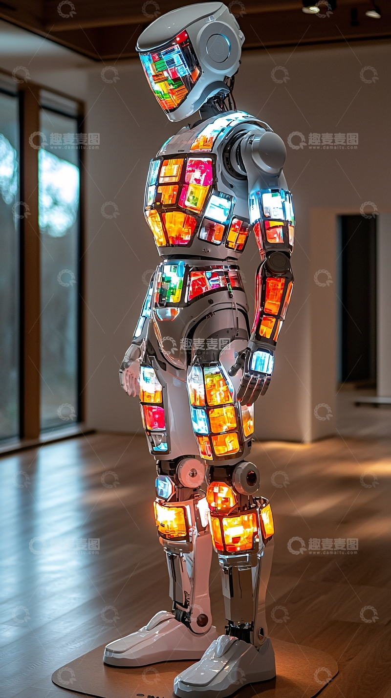 高清大图下载【趣麦麦图】彩色机器人全身照