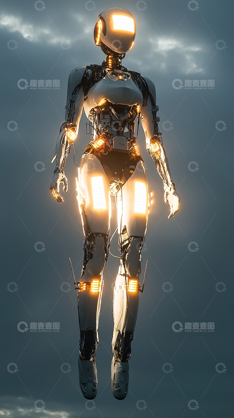 高清大图下载【趣麦麦图】未来感女机器人