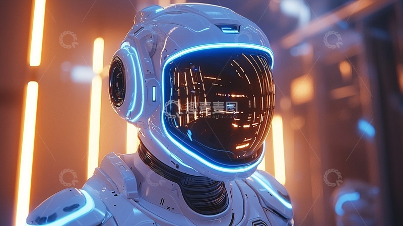 高清大图下载【趣麦麦图】未来科技宇航员头盔